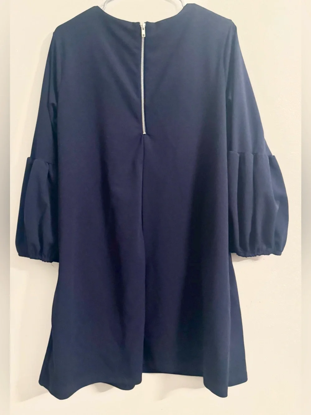 Standards & Practices Women's Navy Balloon Sleeve Midi Dress Plus Size 1X - Picture 3 of 7